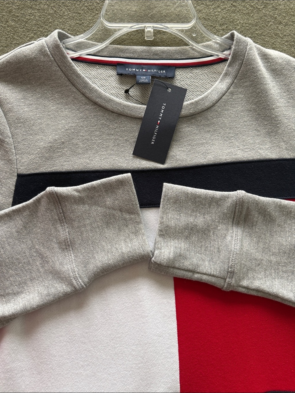Tommy Hilfiger Grey Knit Dress with Red, White & Navy Colorblock S - Picture 5 of 8
